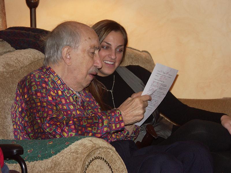PICT3167.JPG - Grandpa Franciotti reviewing Lynn's Italian paper.