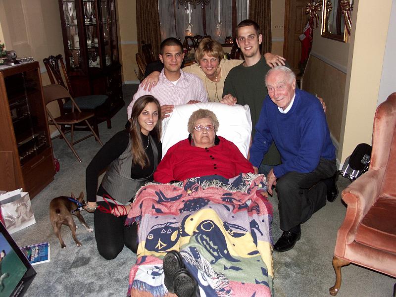 PICT3181.JPG - Grandma Marohn and Grandpa John surrounded by grandchildren and Debbie.