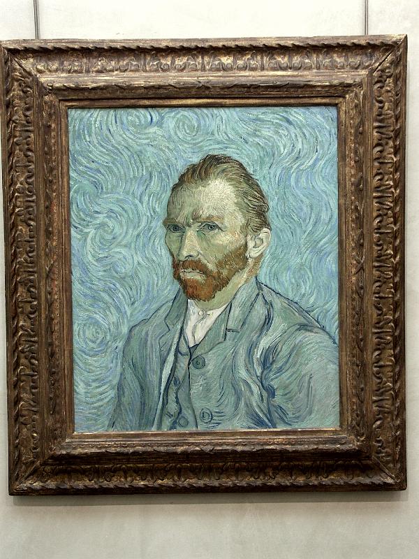 PICT3310.JPG - Vincent Van Gogh self portrait, Saint Remy, 1889.  Only a few months after this painting, Van Gogh commits suicide.