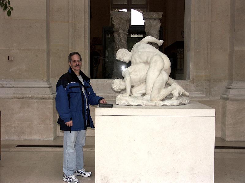 PICT3381.JPG - Statue of two wrestlers in the Louvre.
